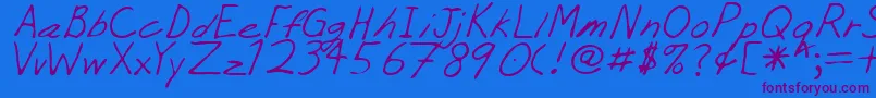 PeejayRegular Font – Purple Fonts on Blue Background