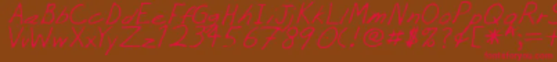 PeejayRegular Font – Red Fonts on Brown Background