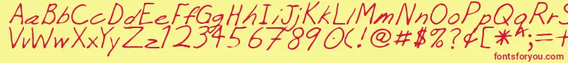 PeejayRegular Font – Red Fonts on Yellow Background