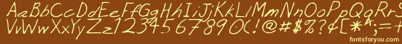 PeejayRegular Font – Yellow Fonts on Brown Background