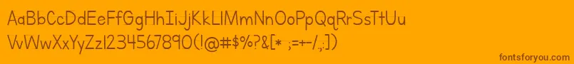 フォントBmdLettersForLearnersLined – オレンジの背景に茶色のフォント