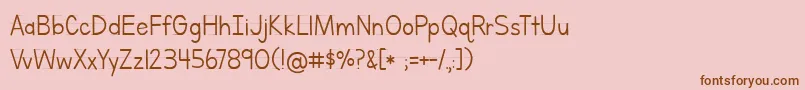 BmdLettersForLearnersLined Font – Brown Fonts on Pink Background
