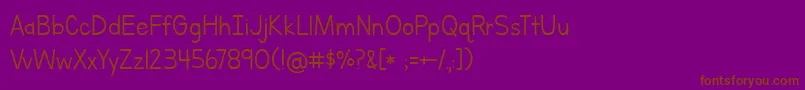 BmdLettersForLearnersLined Font – Brown Fonts on Purple Background