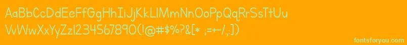 BmdLettersForLearnersLined Font – Green Fonts on Orange Background