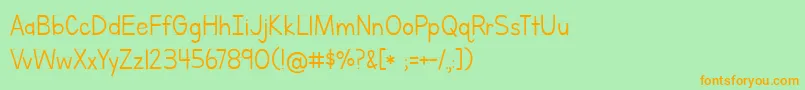 fuente BmdLettersForLearnersLined – Fuentes Naranjas Sobre Fondo Verde
