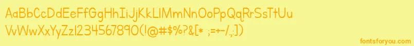 BmdLettersForLearnersLined Font – Orange Fonts on Yellow Background