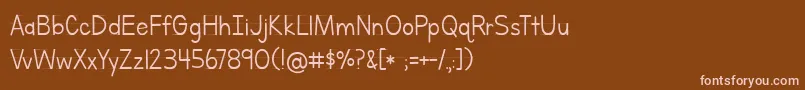 BmdLettersForLearnersLined Font – Pink Fonts on Brown Background