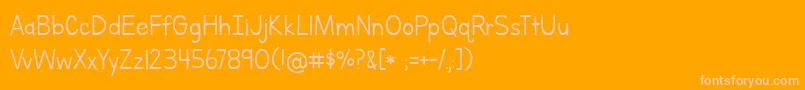 BmdLettersForLearnersLined-fontti – vaaleanpunaiset fontit oranssilla taustalla