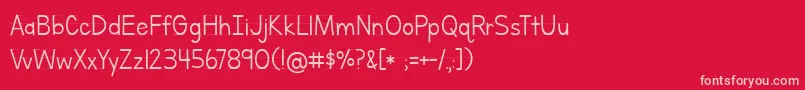 fuente BmdLettersForLearnersLined – Fuentes Rosadas Sobre Fondo Rojo