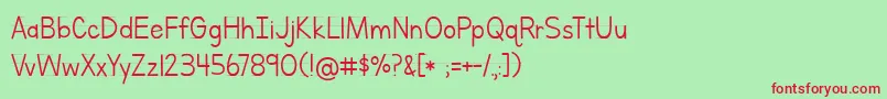 Шрифт BmdLettersForLearnersLined – красные шрифты на зелёном фоне