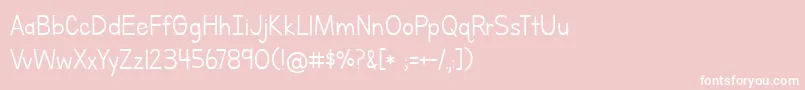 フォントBmdLettersForLearnersLined – ピンクの背景に白い文字