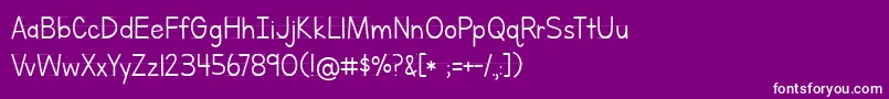 BmdLettersForLearnersLined Font – White Fonts on Purple Background