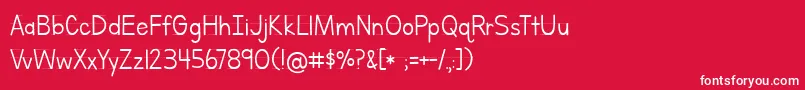 BmdLettersForLearnersLined Font – White Fonts on Red Background