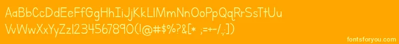 Шрифт BmdLettersForLearnersLined – жёлтые шрифты на оранжевом фоне