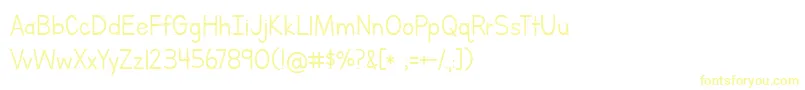 フォントBmdLettersForLearnersLined – 黄色のフォント