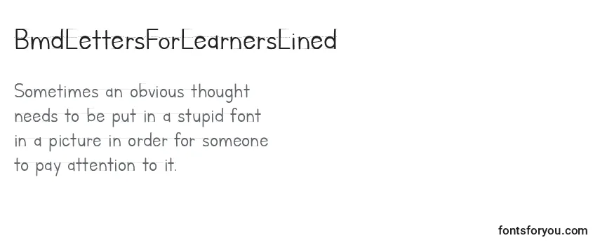 BmdLettersForLearnersLined Font