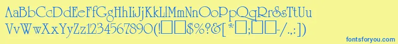 Agrever Font – Blue Fonts on Yellow Background