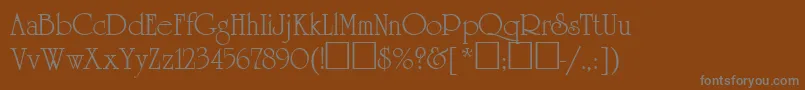 Agrever-fontti – harmaat kirjasimet ruskealla taustalla