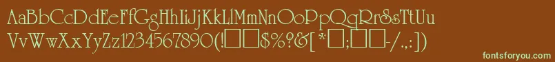 Agrever-fontti – vihreät fontit ruskealla taustalla