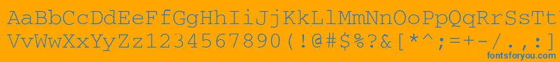 フォントCourdl – オレンジの背景に青い文字