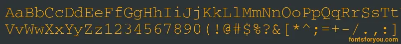 フォントCourdl – 黒い背景にオレンジの文字