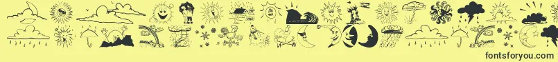 Czcionka Weatherbats – czarne czcionki na żółtym tle