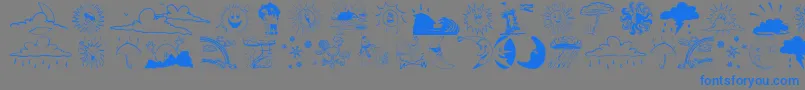 Czcionka Weatherbats – niebieskie czcionki na szarym tle