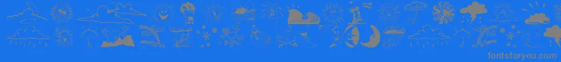 Weatherbats Font – Gray Fonts on Blue Background