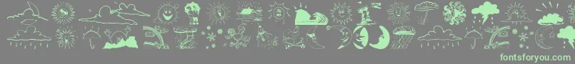 Weatherbats-Schriftart – Grüne Schriften auf grauem Hintergrund