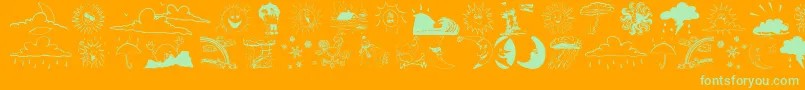 Weatherbats Font – Green Fonts on Orange Background