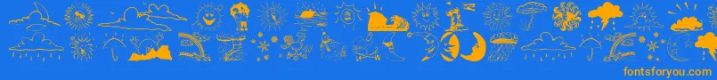 Weatherbats Font – Orange Fonts on Blue Background
