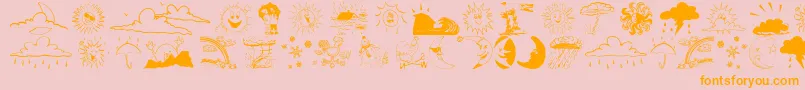 Weatherbats Font – Orange Fonts on Pink Background