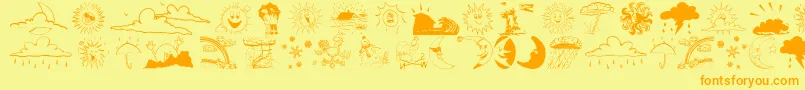 Weatherbats Font – Orange Fonts on Yellow Background