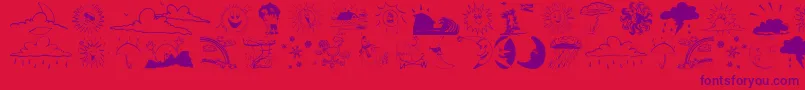 Weatherbats Font – Purple Fonts on Red Background