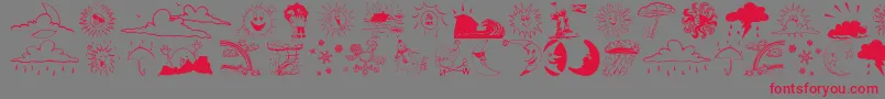 Weatherbats Font – Red Fonts on Gray Background