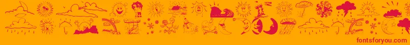 Weatherbats Font – Red Fonts on Orange Background