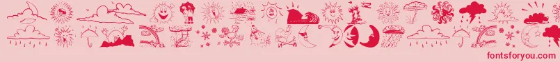 Weatherbats Font – Red Fonts on Pink Background