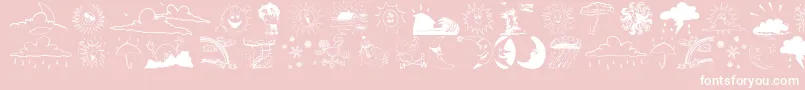 Weatherbats-fontti – valkoiset fontit vaaleanpunaisella taustalla