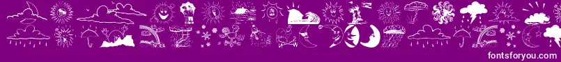 Weatherbats-fontti – valkoiset fontit violetilla taustalla