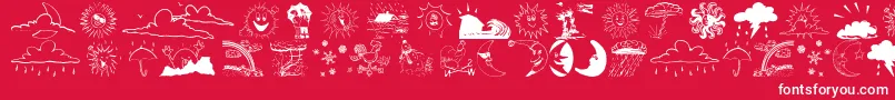 Weatherbats Font – White Fonts on Red Background