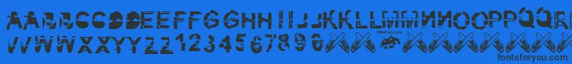 フォントKibblez.Nobitz.Fontvir.Us – 黒い文字の青い背景