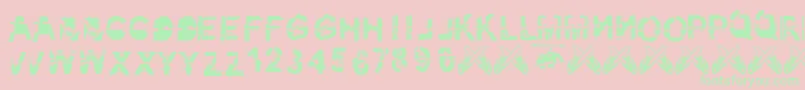 Kibblez.Nobitz.Fontvir.Us Font – Green Fonts on Pink Background