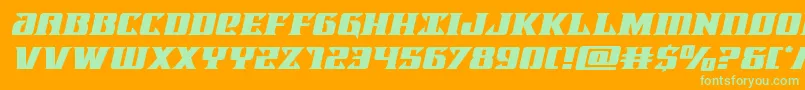 Lifeforceexpandital Font – Green Fonts on Orange Background