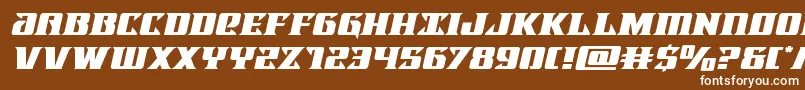 フォントLifeforceexpandital – 茶色の背景に白い文字