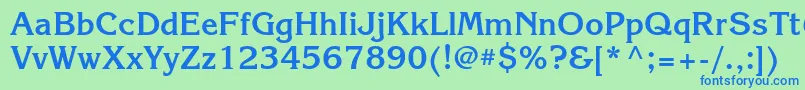 KorinnaattBold Font – Blue Fonts on Green Background