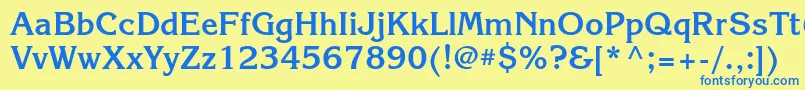 KorinnaattBold Font – Blue Fonts on Yellow Background