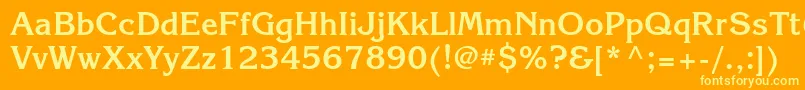 KorinnaattBold Font – Yellow Fonts on Orange Background