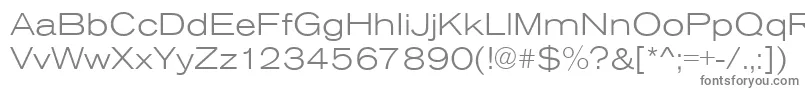 AnconaExLightRegular-fontti – harmaat kirjasimet valkoisella taustalla