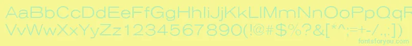 AnconaExLightRegular Font – Green Fonts on Yellow Background