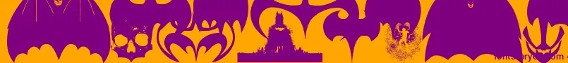 BatmanEvolutionLogoFontG-Schriftart – Violette Schriften auf orangefarbenem Hintergrund